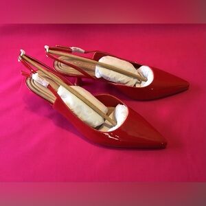 Red Slingback Kitten Heels
